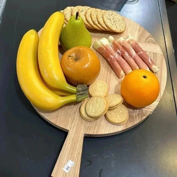 Serving Board Handmade Ash Wood Round Cutting Board NEW by Pottery Barn - Picture 6 of 9